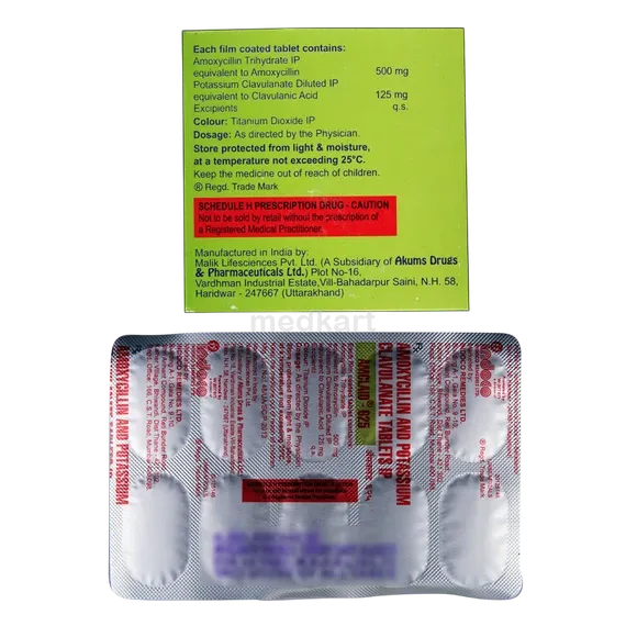 amclaid 625mg tablet 10's